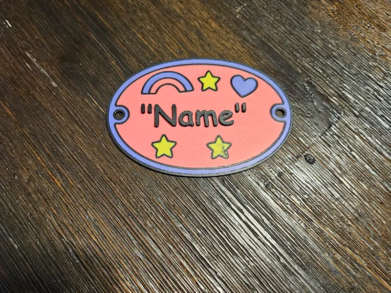Personalized Kid's Bag Tag – stars and heart Theme