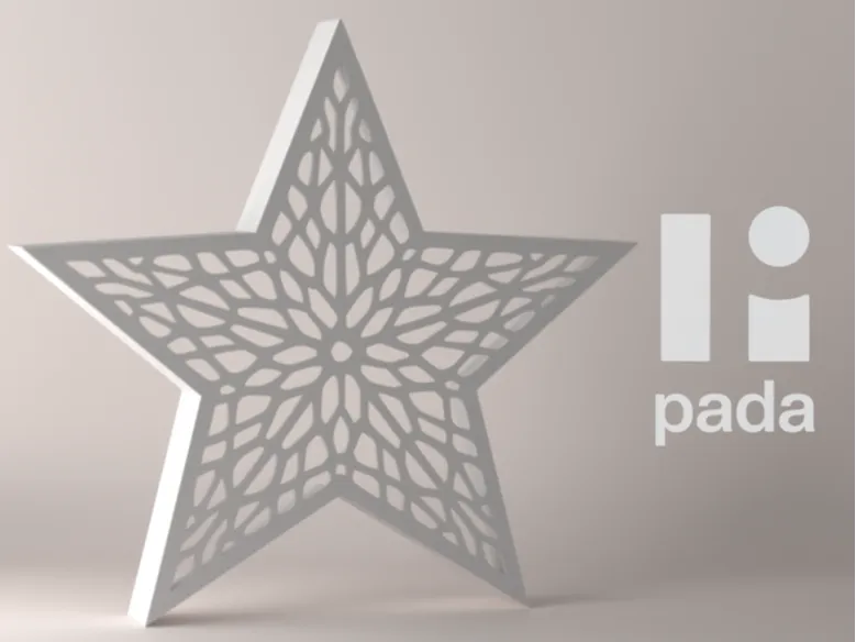 Minimalist star decor with snowflake pattern