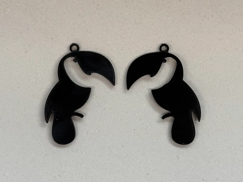 Cute Tropical Toucan Silhouette Earrings