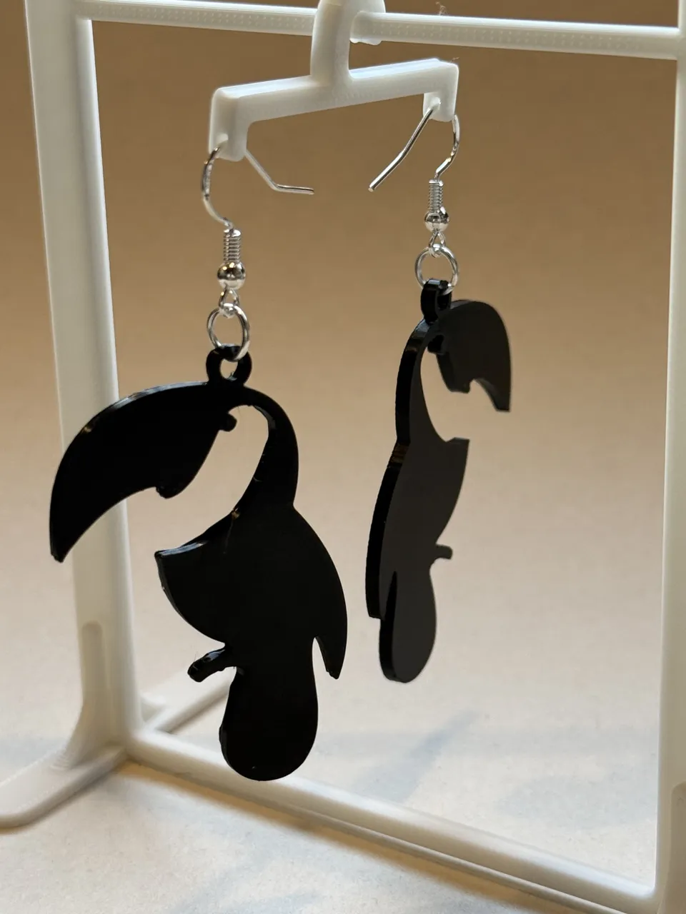 Cute Tropical Toucan Silhouette Earrings view 2