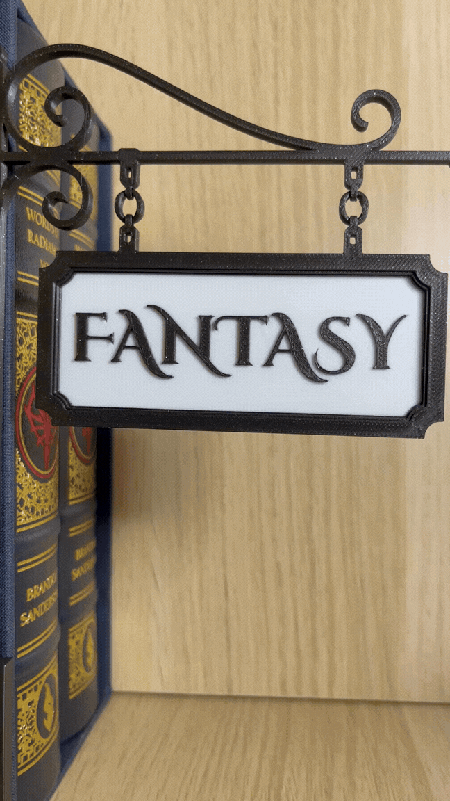 Bookshelf Genre Signs | Fantasy Sci-Fi Horror
