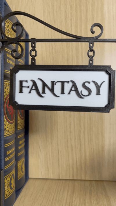 Bookshelf Genre Signs | Fantasy Sci-Fi Horror