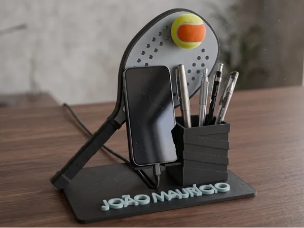 Porte-stylos et support téléphone beach tennis