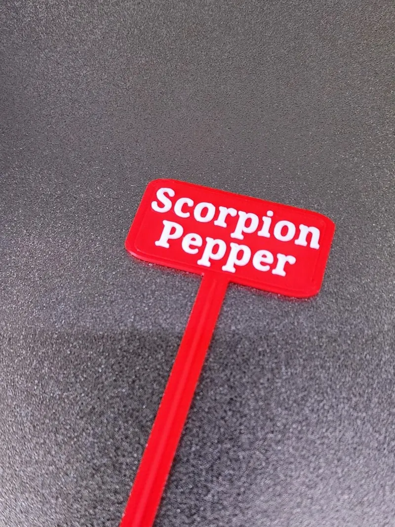 Scorpion Pepper Plant Garden Stake ID Tag 3in