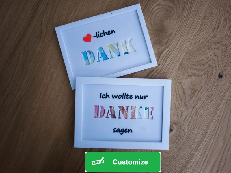 Geld-Geschenk mit Rahmen Danke