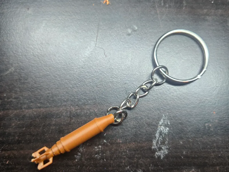 Rust Rocket Keychain
