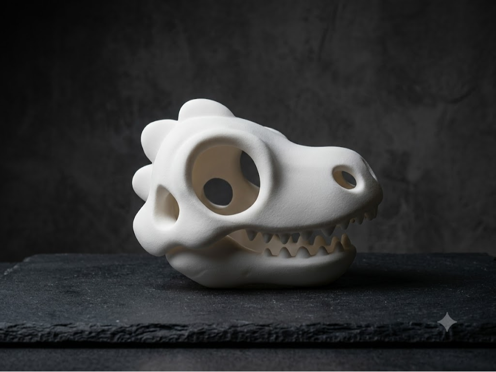 Stegosaurus cartoon skull
