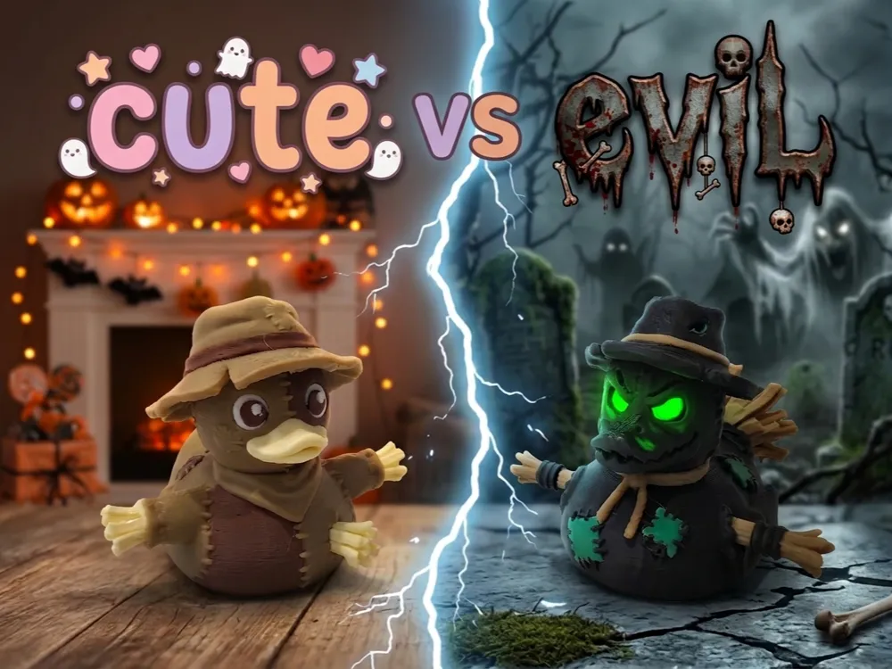 Adorno temático: [Cute vs Evil] Halloween Scarecrow Duck, Cruise. Referencia del modelo original.