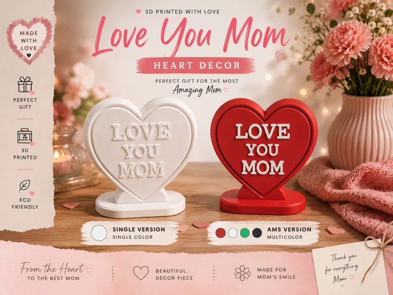 Love You Mom – Heart Decor
