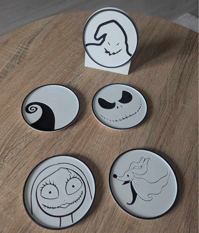 Nightmare Before Christmas Coaster set Colored
