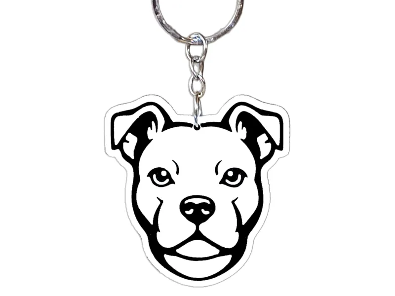 Boxer Terrier Puppy Keychain
