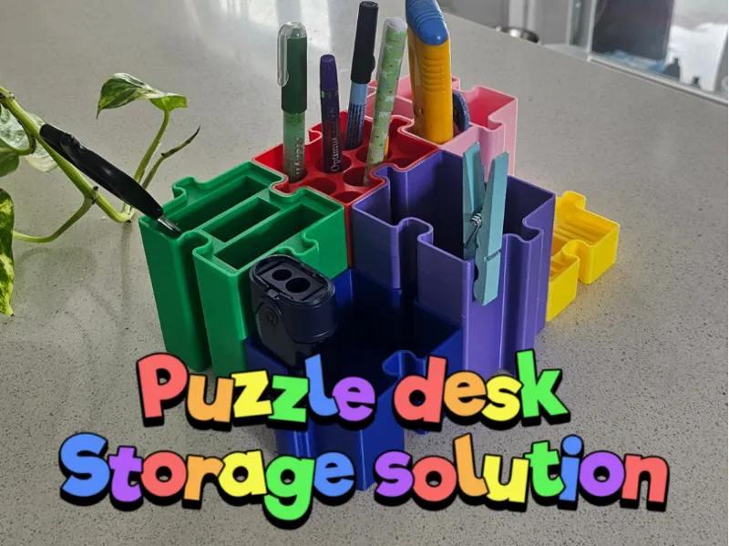 Desk storage/ puzzle organizer solution