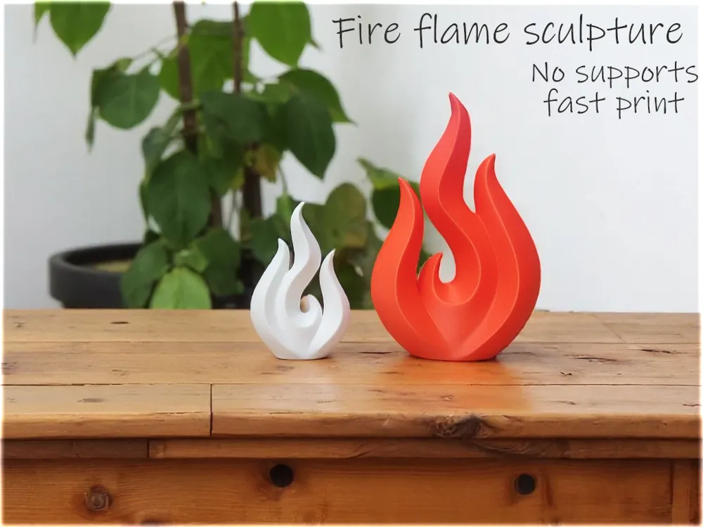 Fire Flame Sculpture - Free 3D Print Model - MakerWorld