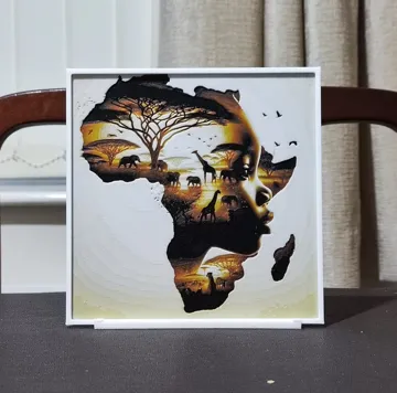 Cuadro decorativo en 3D: Double Exposure Out Of Africa - 4 Color HueForge — vista de referencia 4