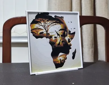 Cuadro decorativo en 3D: Double Exposure Out Of Africa - 4 Color HueForge — vista de referencia 5