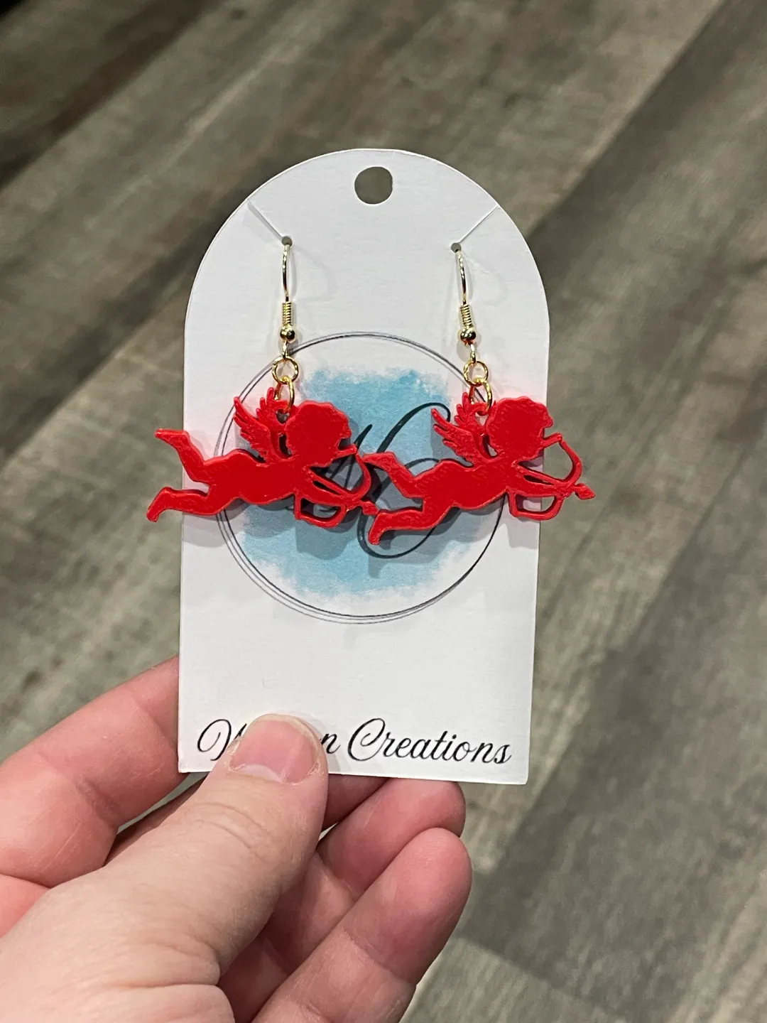 Cupid Earring STL File 3D Printable Jewelry Design view 2