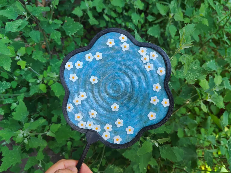 水扇，落花水扇（16.5cm*27cm）