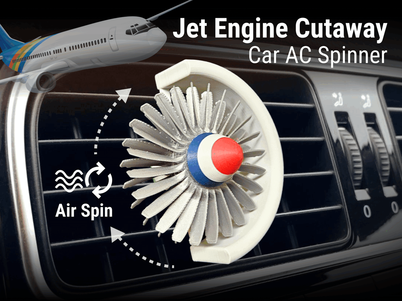 Jet Engine Car AC Vent Spinner | No AMS Needed