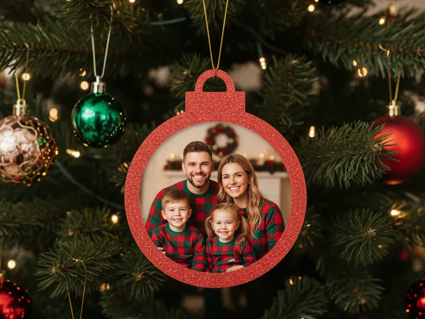 Christmas Bauble Photo Frame Ornament – Snap-Fit - Free 3D Print Model ...