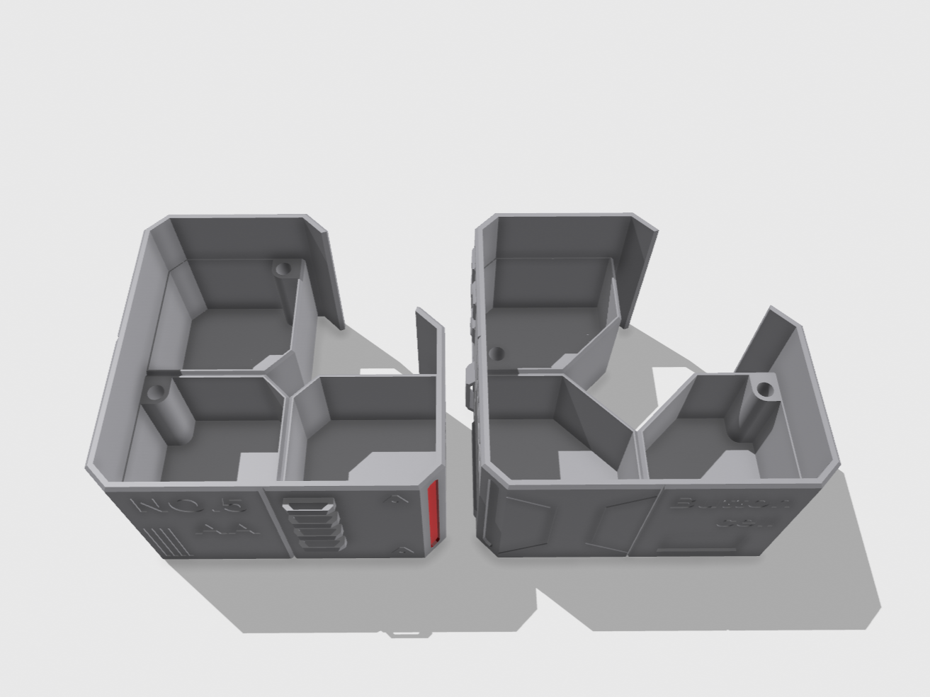Miniatura 3 do modelo 3D 机甲风电池收纳盒-分层式旋转开仓（可选空格子收纳其他物品）