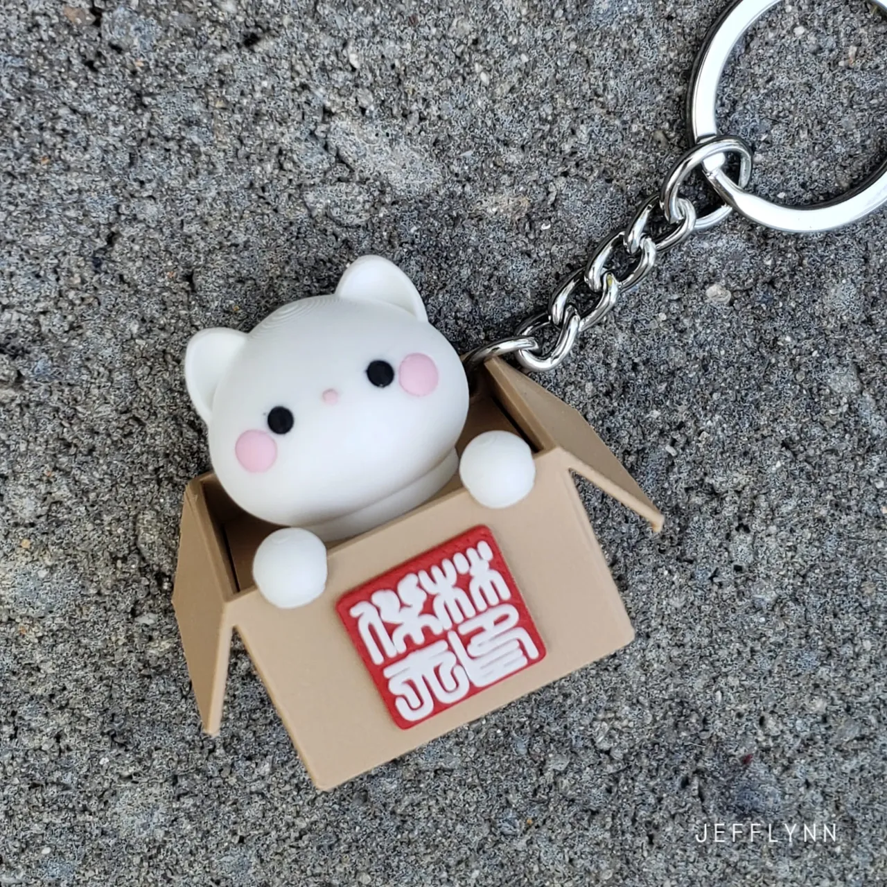 Cat in a Box - Clicker Fidget Keychain view 2