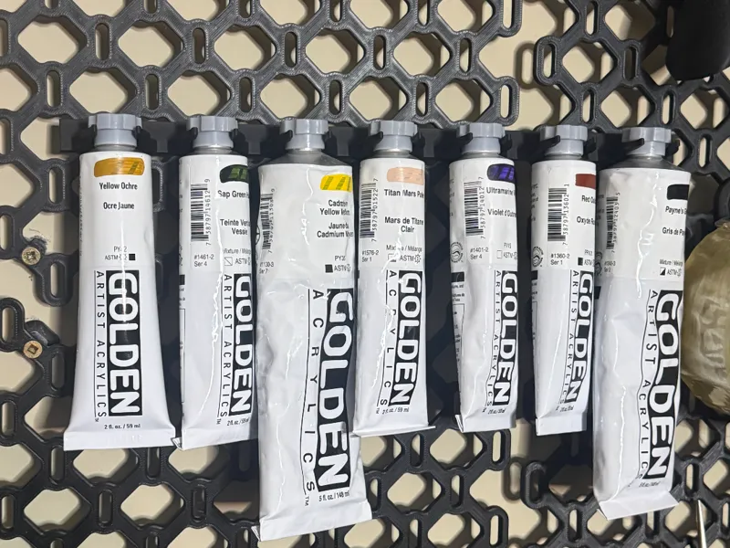 Skadis holder for GOLDEN ACRYLIC tubes