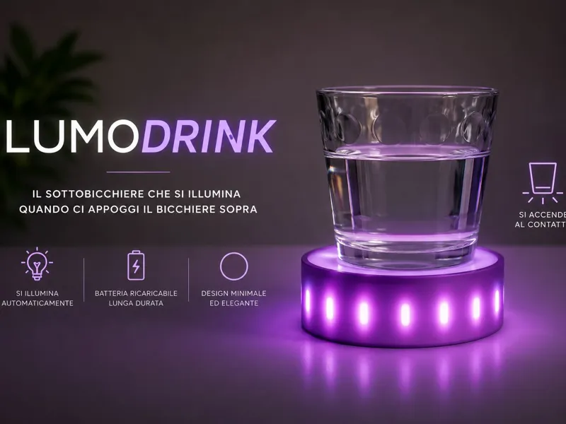 LUMODRINK il sottobicchiere che si illumina