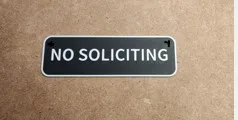 (No Holes) No Soliciting Sign