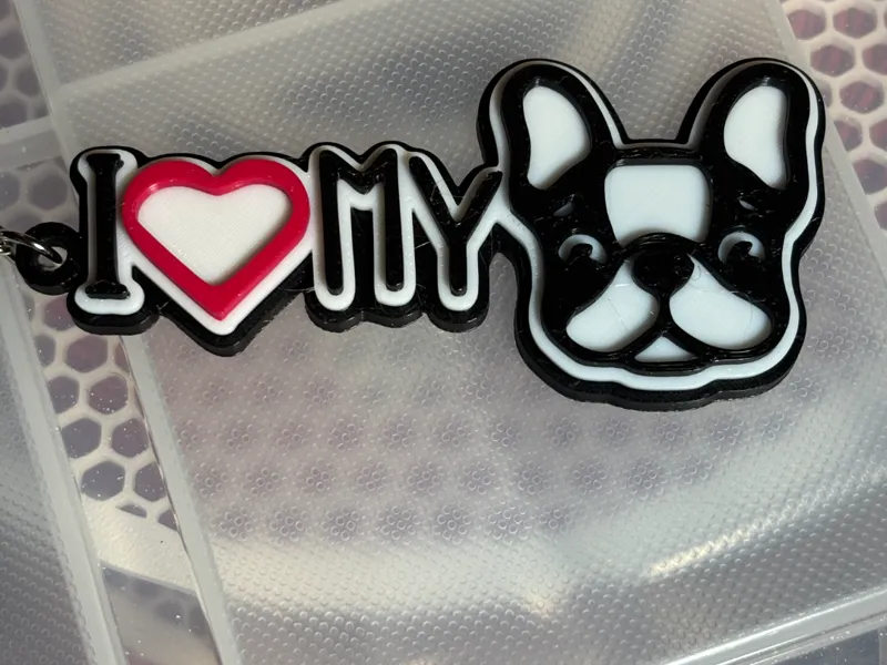I LOVE MY FRENCHIE KEYCHAIN