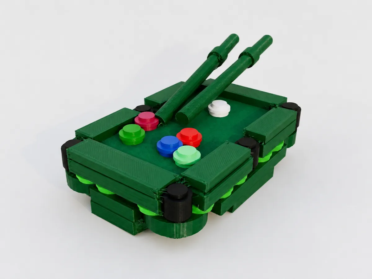 Lgo Pool Table Bricks Billiard Table LEGO0 - Free 3D Print Model - MakerWorld