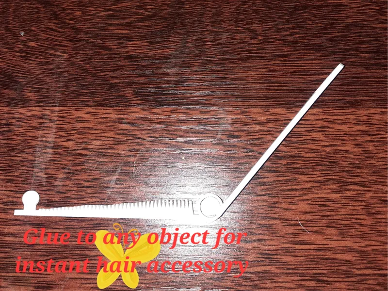 Glue on hair barrette