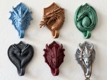 Adorno temático: Mythical Dragon Crest Wall Hooks Collection — vista de referencia 2
