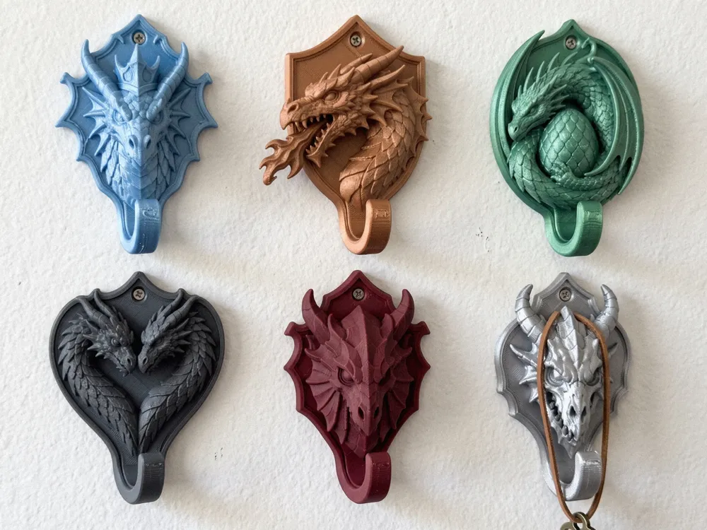 Adorno temático: Mythical Dragon Crest Wall Hooks Collection. Referencia del modelo original.