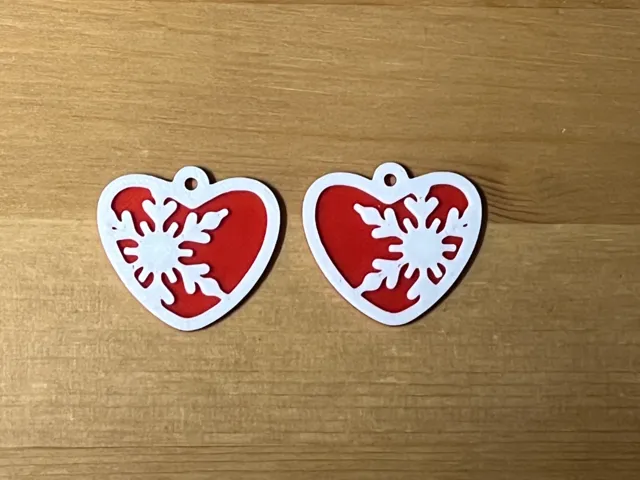 snowflake heart earrings