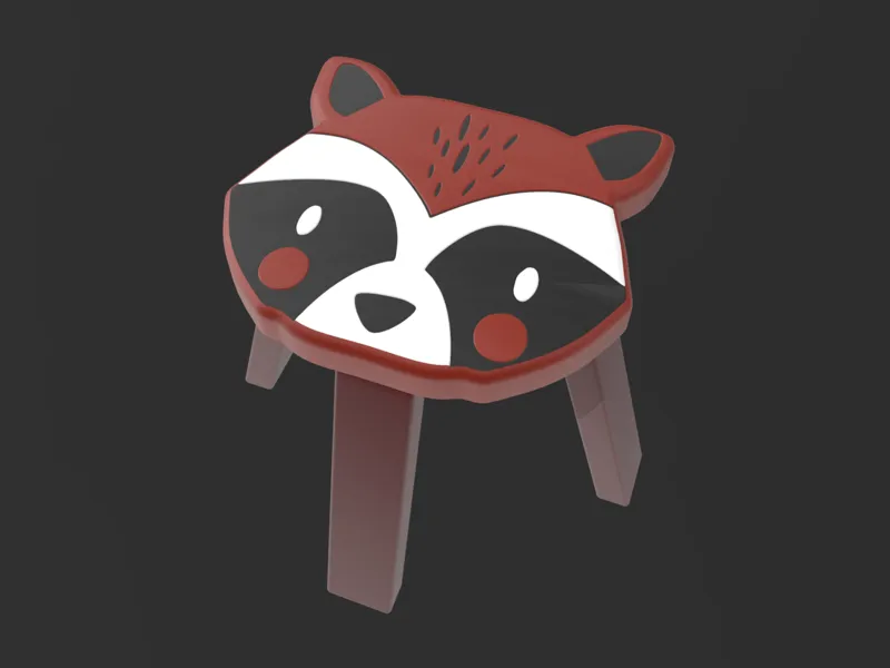 Raccoon stool for children 150mm3