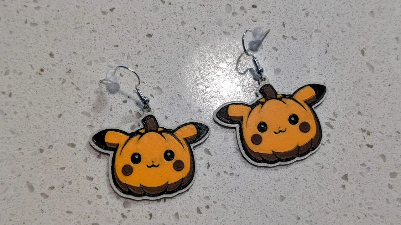 PumpkinChu Pikachu-themed Pumpkin Dangle Earrings view 4