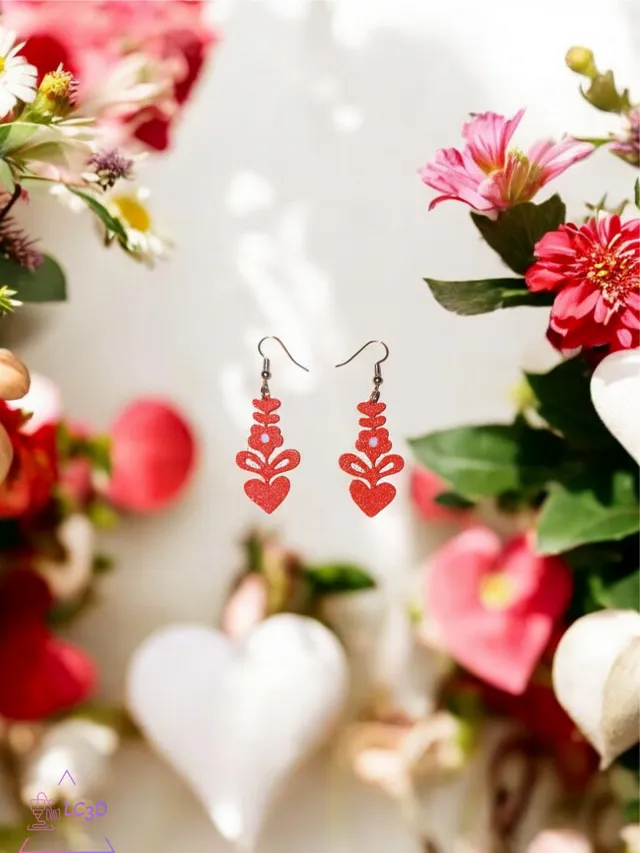 Hearty flower earrings