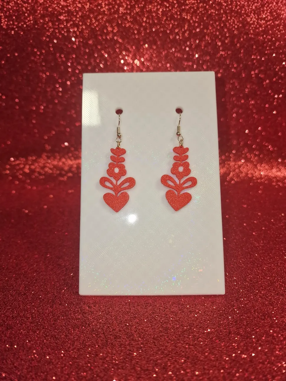 Hearty flower earrings view 2