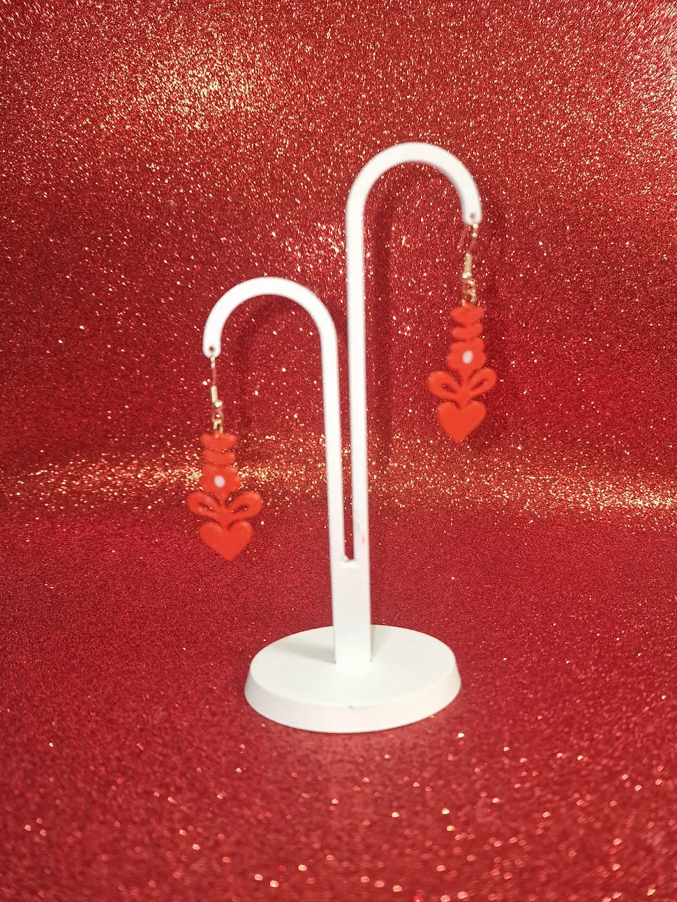 Hearty flower earrings view 3