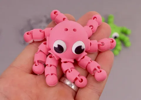 Articulated Flexy Octopus Keychain Fidget Toy view 2