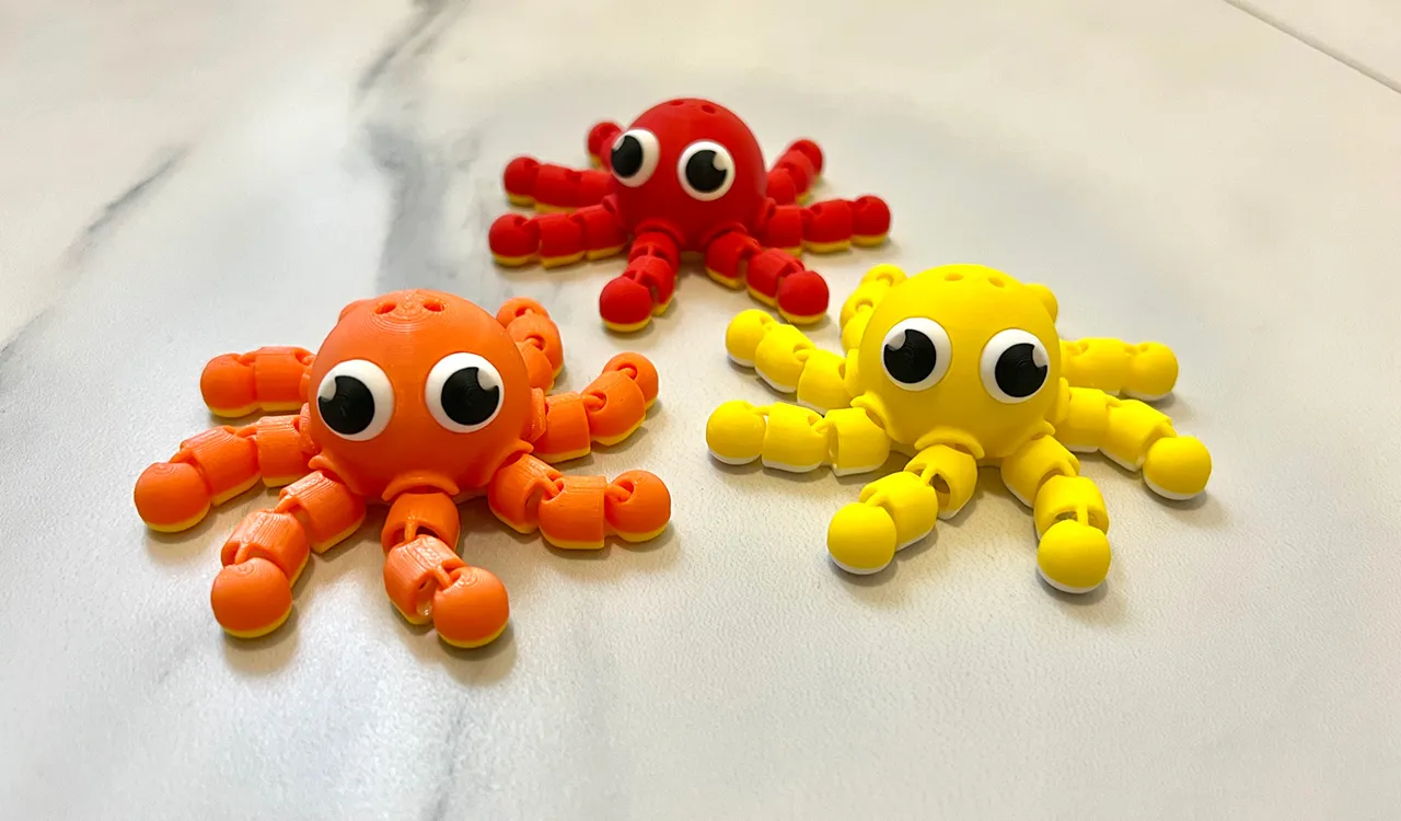 Articulated Flexy Octopus Keychain Fidget Toy view 4