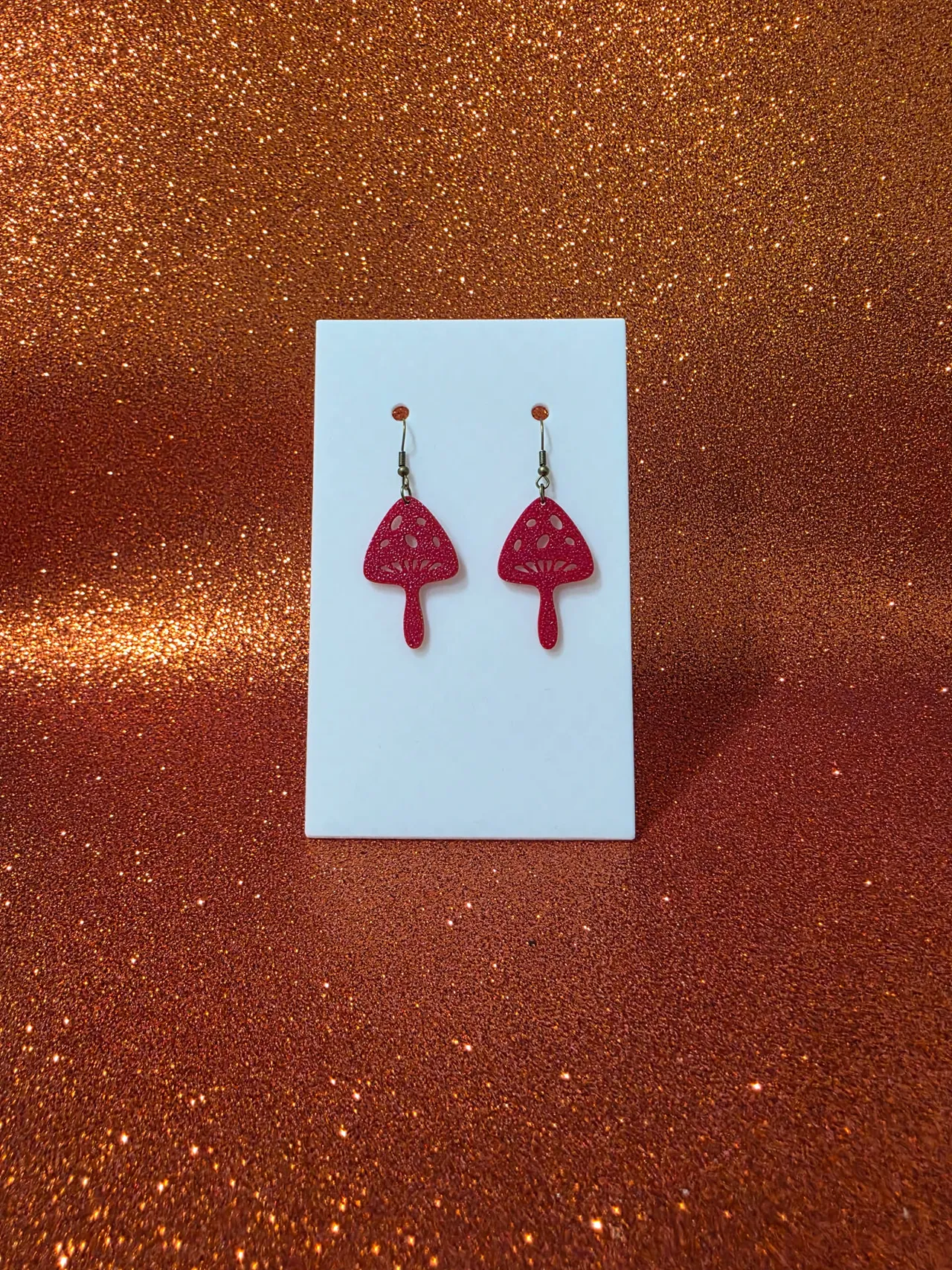Enchanted shroom earrings view 2
