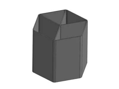 Simple hexagonal pencil holder 8x8cm