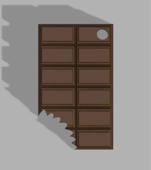 Chocolate bar bitten keychain