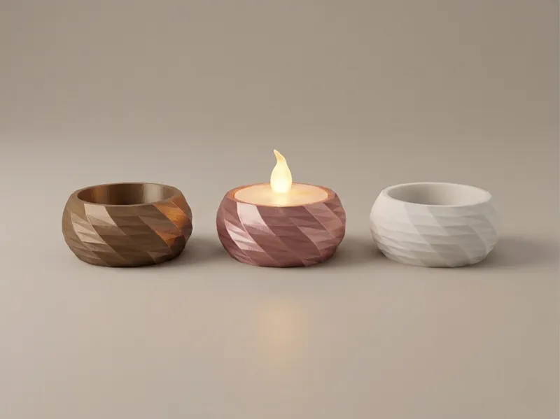 Low Poly Geometric Glow: LED Tea Light Holders