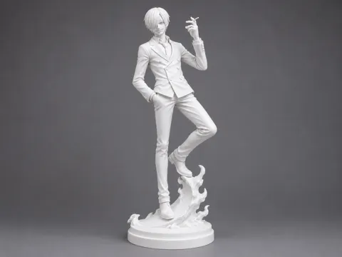 Figura decorativa: Sanji Figure One Piece — referencia de MakerWorld