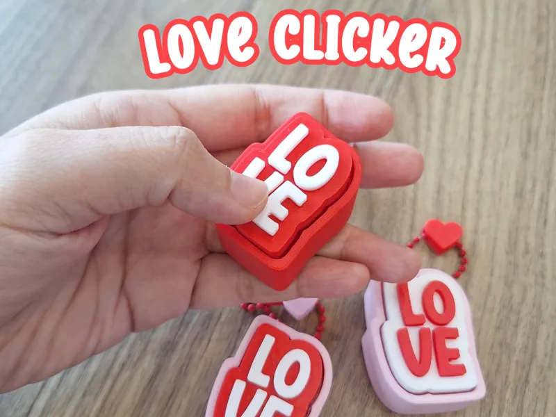 Love Clicker - Minimalist Heart Fidget Keychain