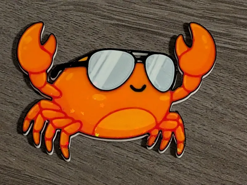 Crab wearing sunglasses - magnet