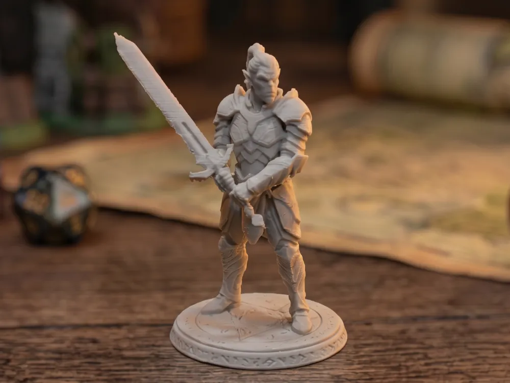 Escenografía en miniatura: Githyanki Psionic Warrior - Astral Knight. Referencia del modelo original.