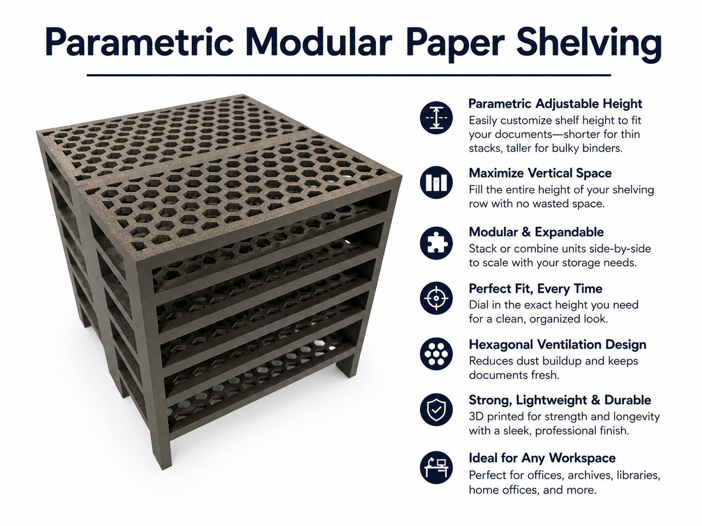 Parametric Modular Paper Shelving